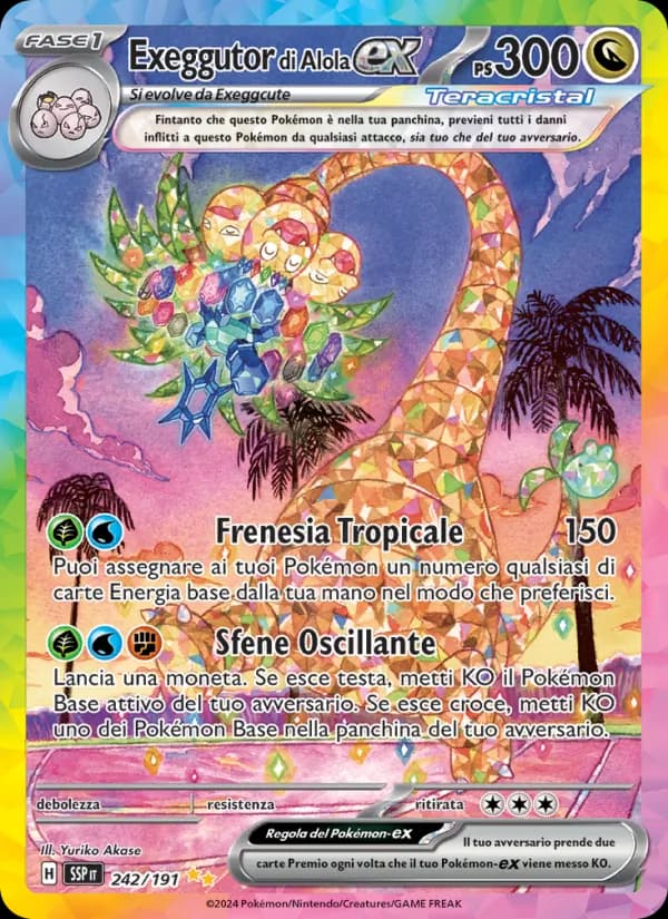 Exeggutor di Alola-ex card in Italian