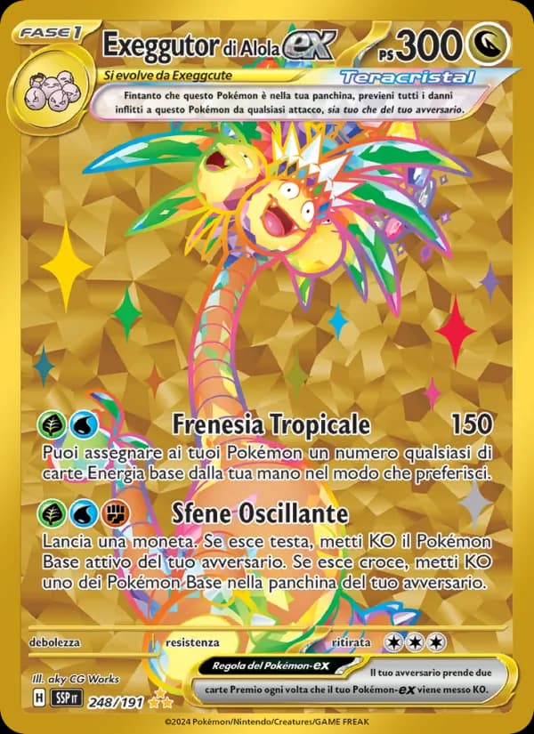 Exeggutor di Alola-ex card in Italian