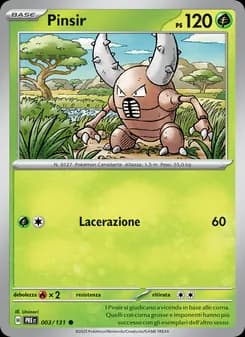 Pinsir card in Italian