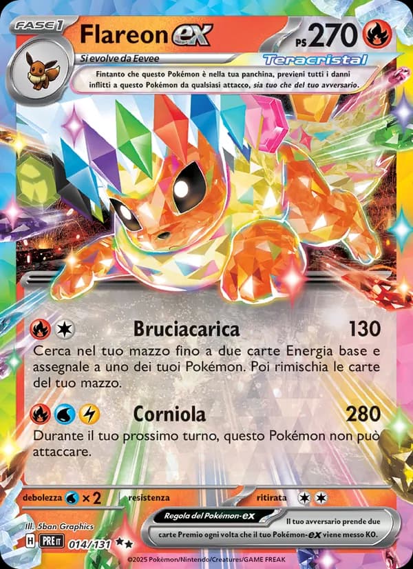 Flareon-ex card in Italian