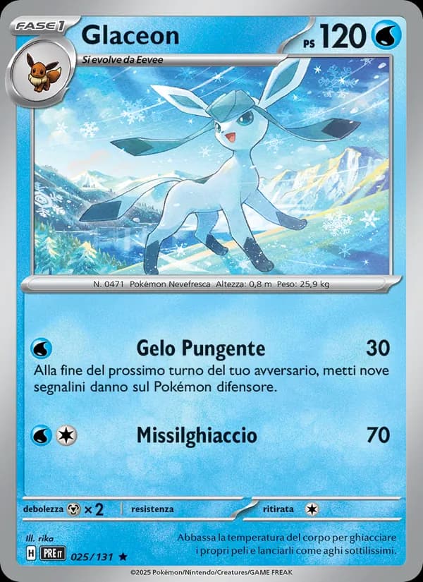 Glaceon card in Italian