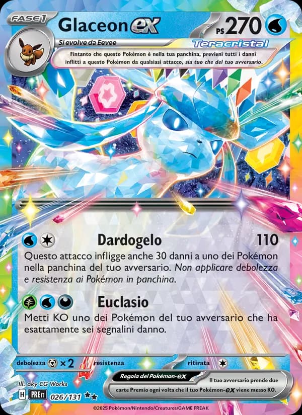 Glaceon-ex card in Italian