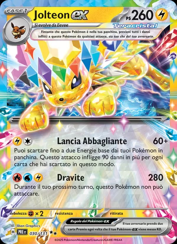 Jolteon-ex card in Italian