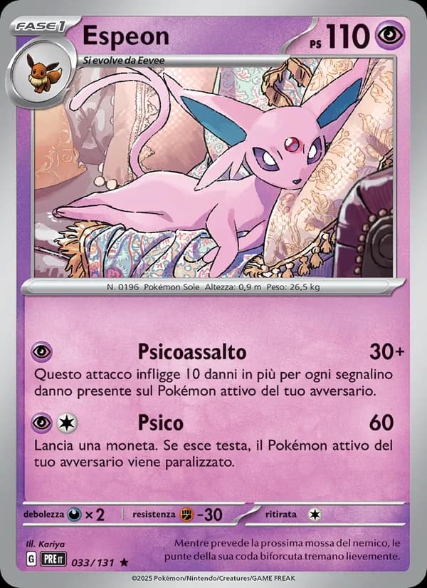 Espeon card in Italian