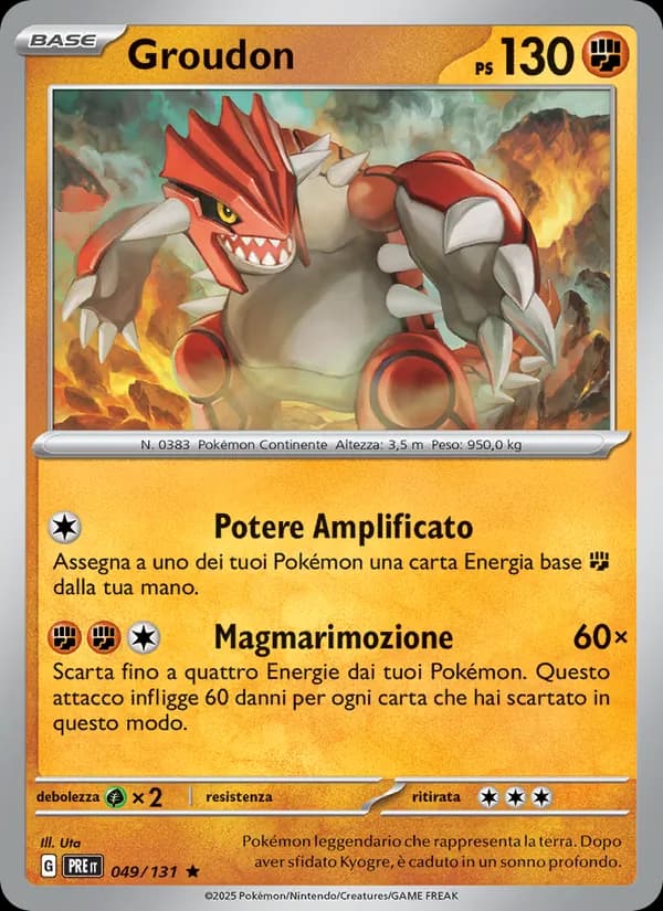 Groudon card in Italian