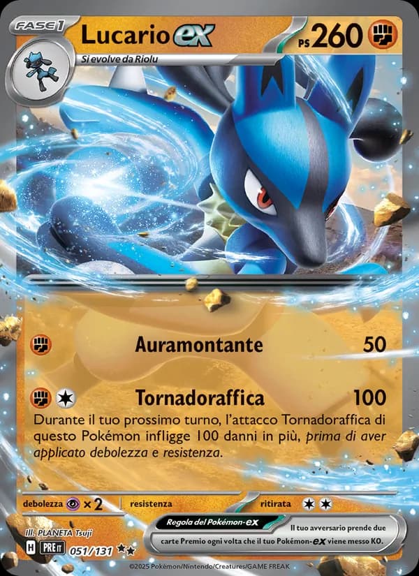 Lucario-ex card in Italian