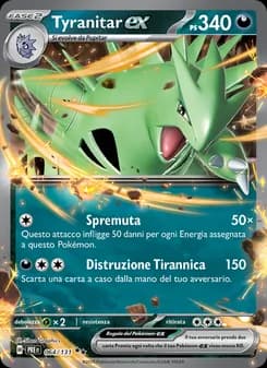 Tyranitar-ex card in Italian