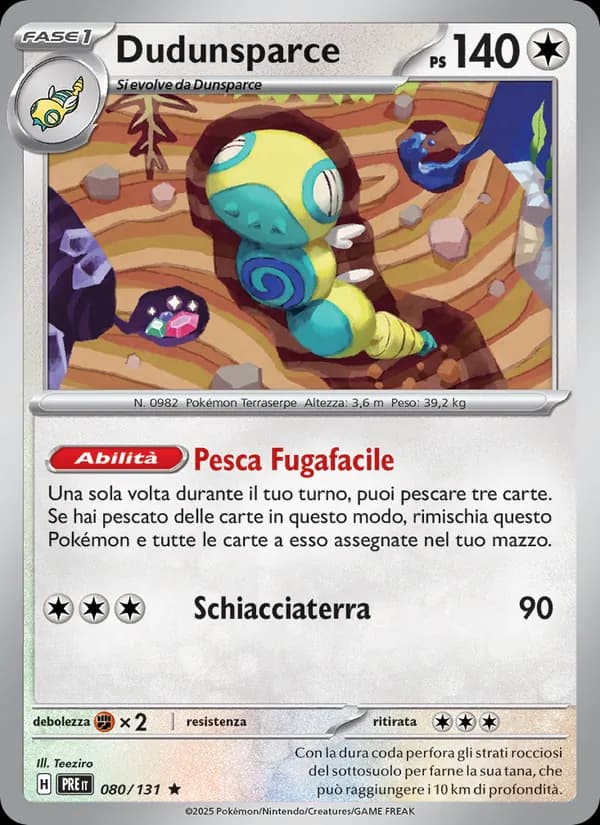 Dudunsparce card in Italian