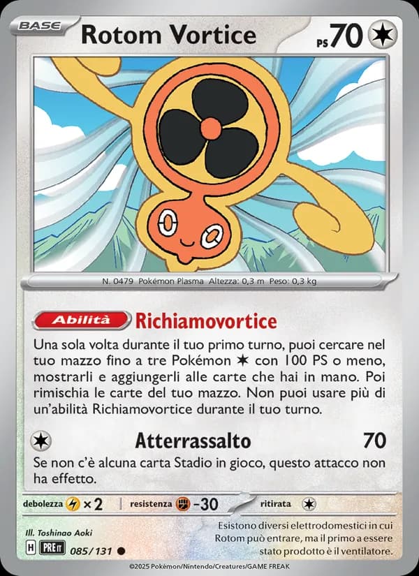 Rotom Vortice card in Italian