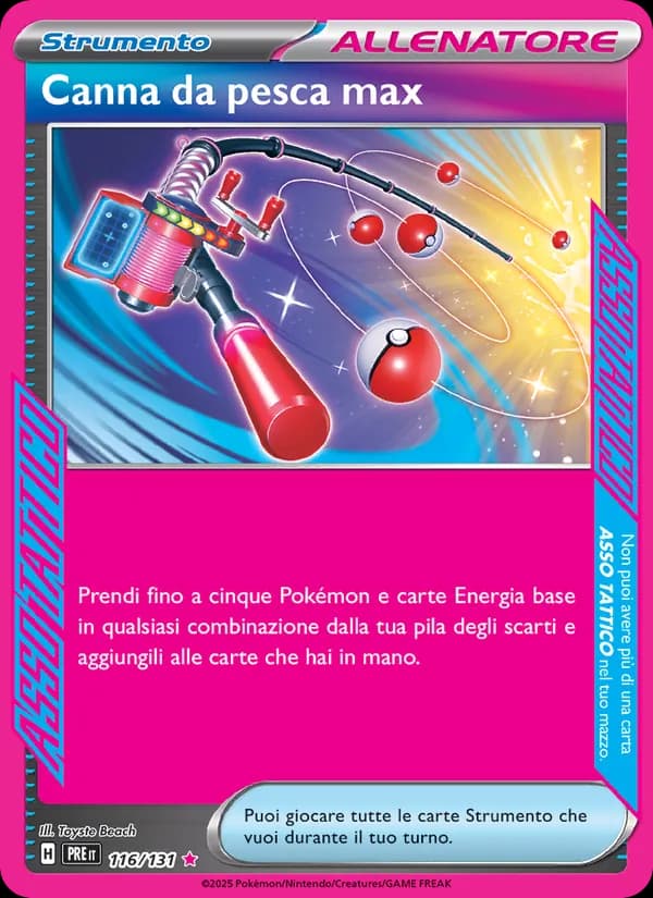Canna da pesca max card in Italian