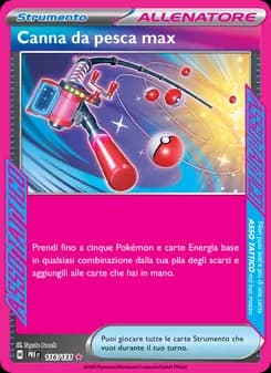Canna da pesca max card in Italian