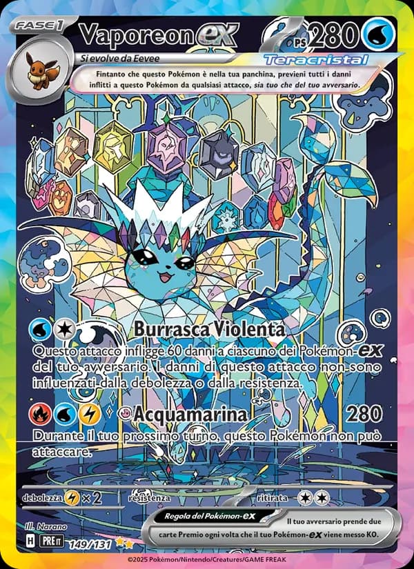 Vaporeon-ex card in Italian