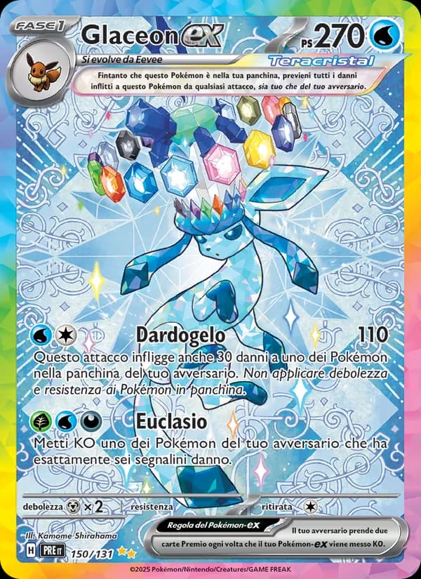Glaceon-ex card in Italian
