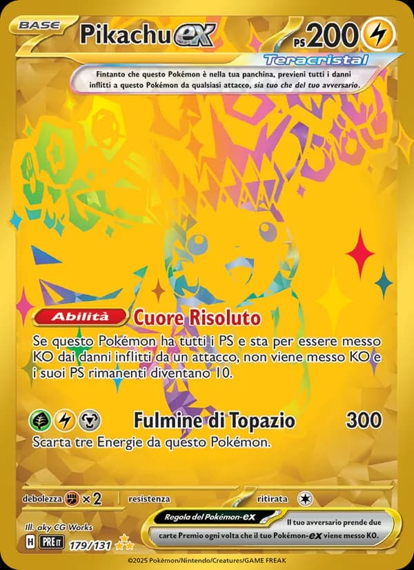 Pikachu-ex card in Italian