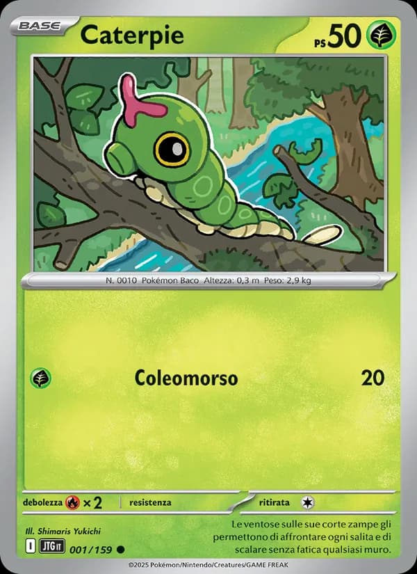 Caterpie card in Italian