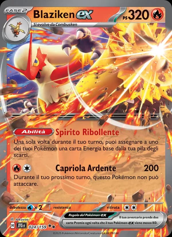 Blaziken-ex card in Italian