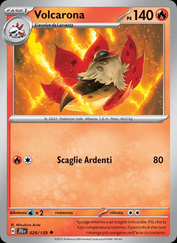 Volcarona card in Italian