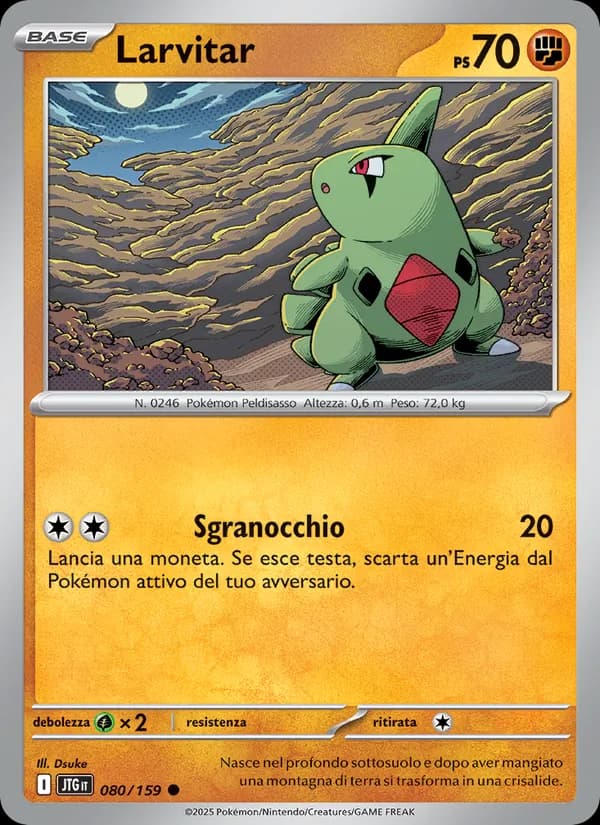 Larvitar card in Italian