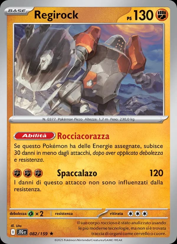 Regirock card in Italian