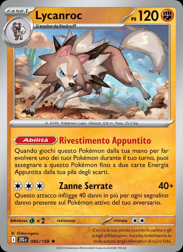 Lycanroc card in Italian