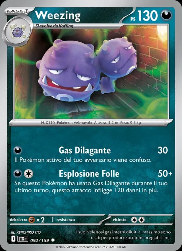 Weezing card in Italian