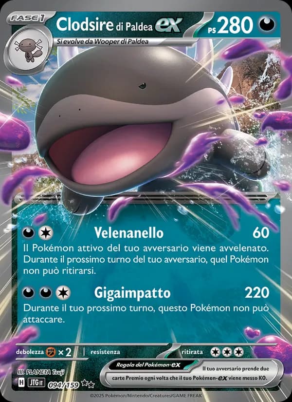 Clodsire di Paldea-ex card in Italian