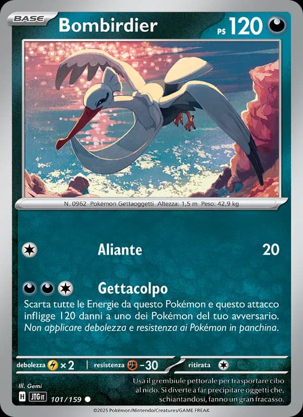 Bombirdier card in Italian