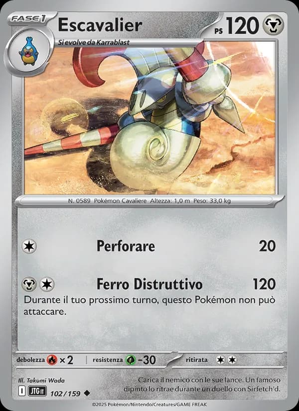Escavalier card in Italian