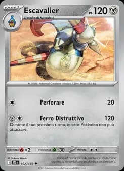 Escavalier card in Italian