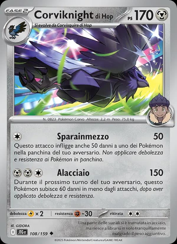 Corviknight di Hop card in Italian