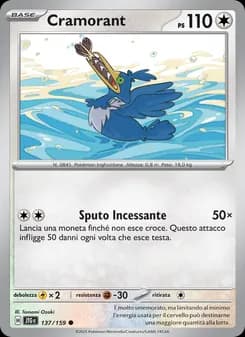 Cramorant card in Italian