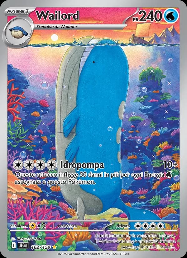 Wailord card in Italian