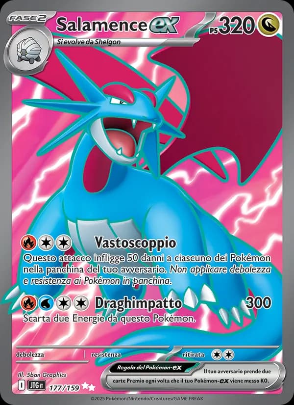 Salamence-ex card in Italian