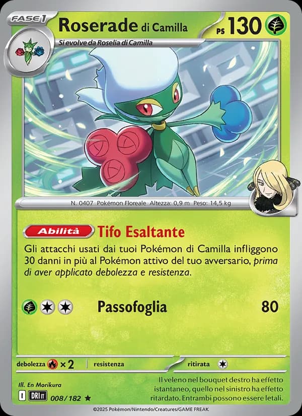 Roserade di Camilla card in Italian