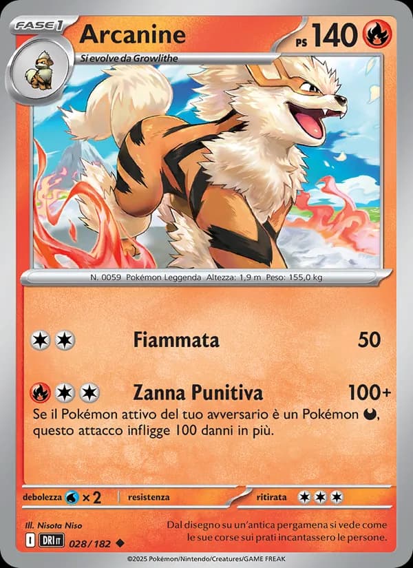 Arcanine card in Italian
