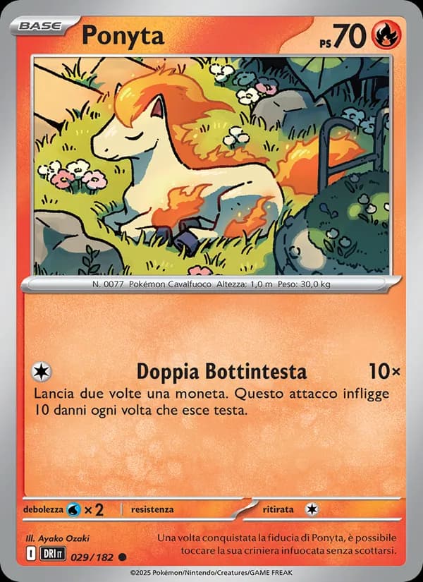 Ponyta card in Italian