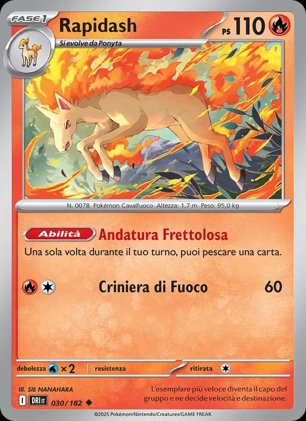 Rapidash card in Italian