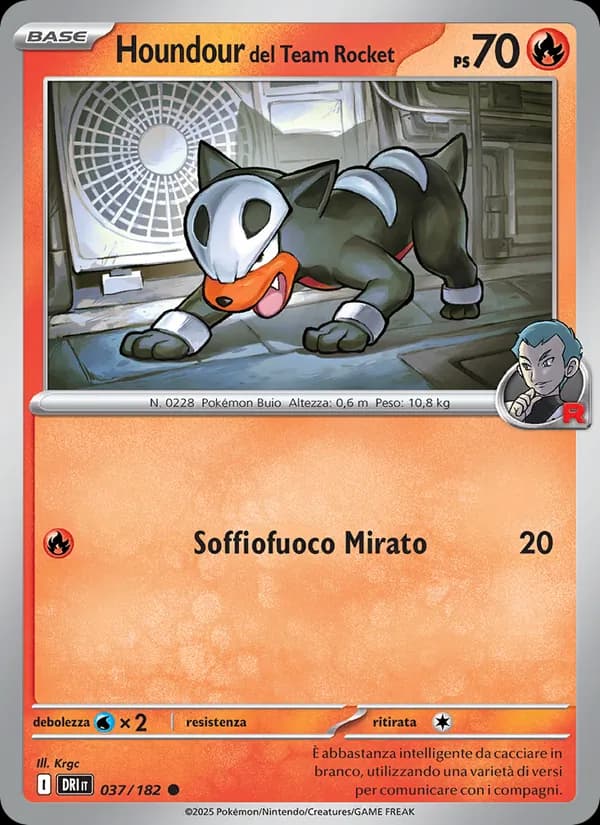 Houndour del Team Rocket card in Italian