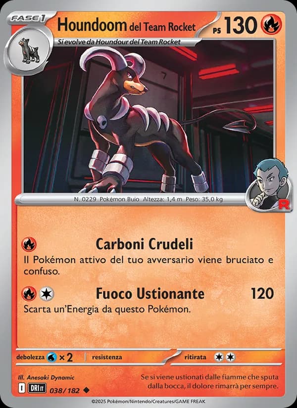Houndoom del Team Rocket card in Italian
