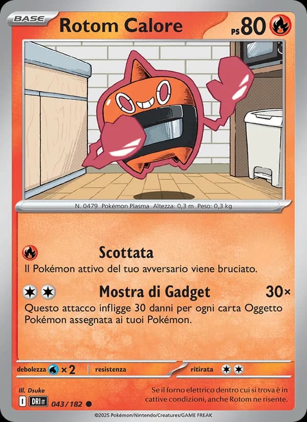 Rotom Calore card in Italian