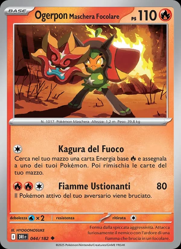 Ogerpon Maschera Focolare card in Italian