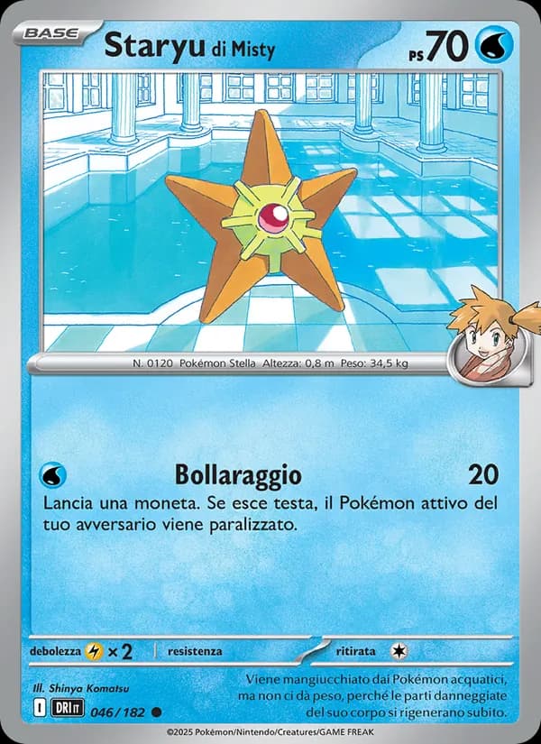 Staryu di Misty card in Italian