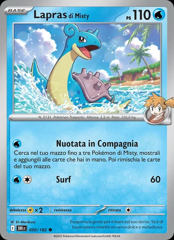 Lapras di Misty card in Italian