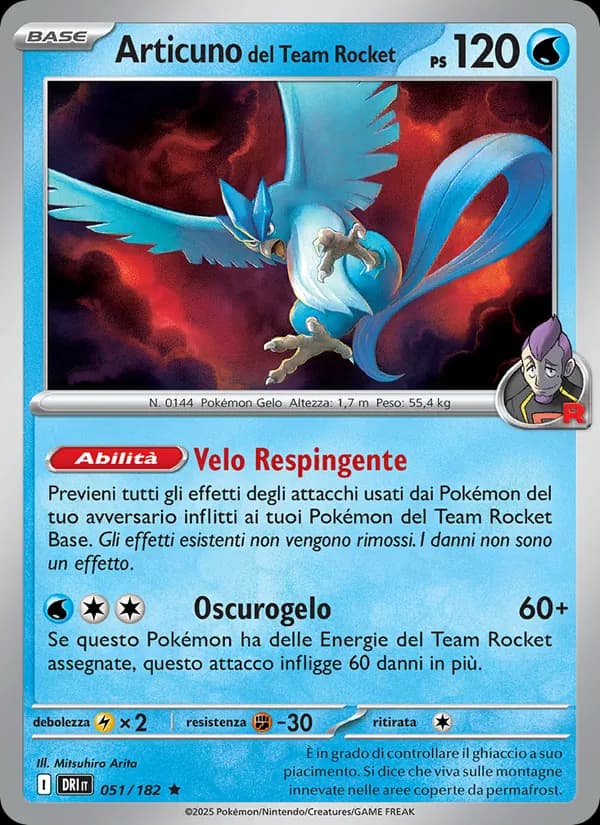 Articuno del Team Rocket card in Italian