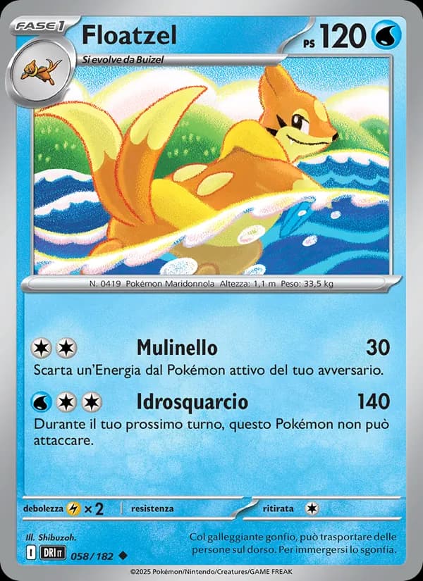 Floatzel card in Italian