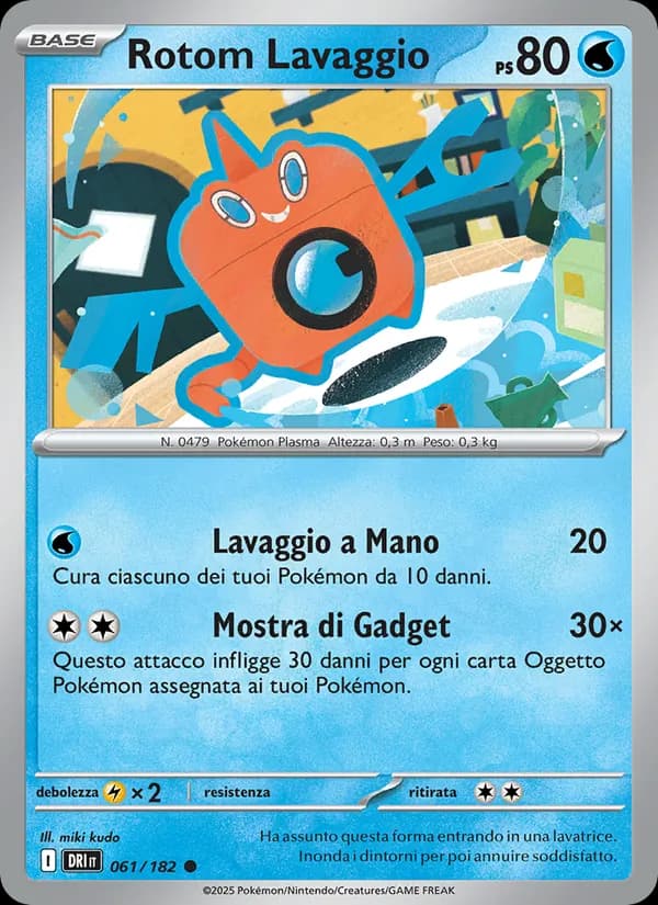Rotom Lavaggio card in Italian