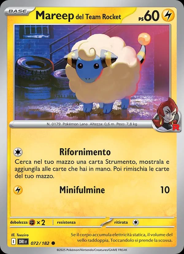Mareep del Team Rocket card in Italian