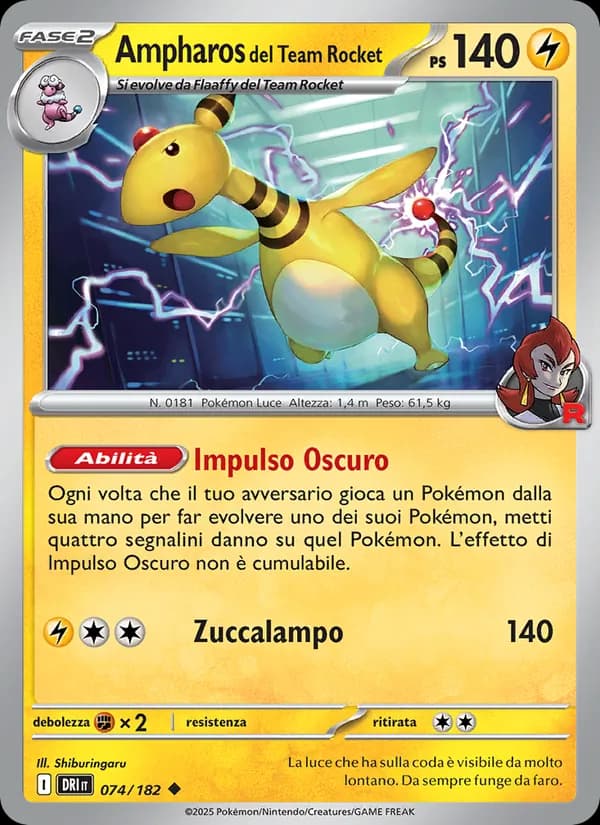 Ampharos del Team Rocket card in Italian