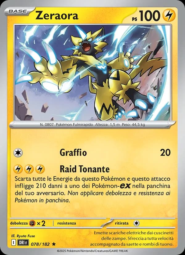 Zeraora card in Italian
