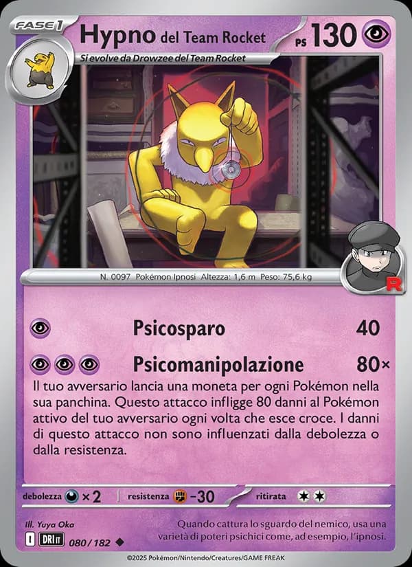 Hypno del Team Rocket card in Italian